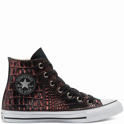 Converse Metallic Crocodile Chuck Taylor All Star - Naisten Matalavartiset Tennarit - Viininpunainen